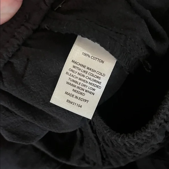 Kim Rogers Pants 100% Cotton Drawstring Waist Black Relaxed Casual Medium NWT - Picture 8 of 11